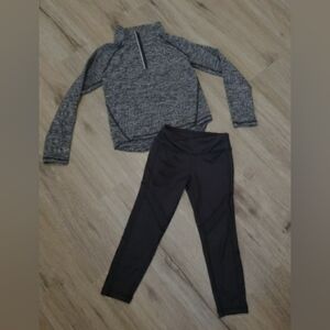 Athletic Set For Toddler Girl Size 4/5 Black Leggings Old Navy Crazy 8 pre-owned
